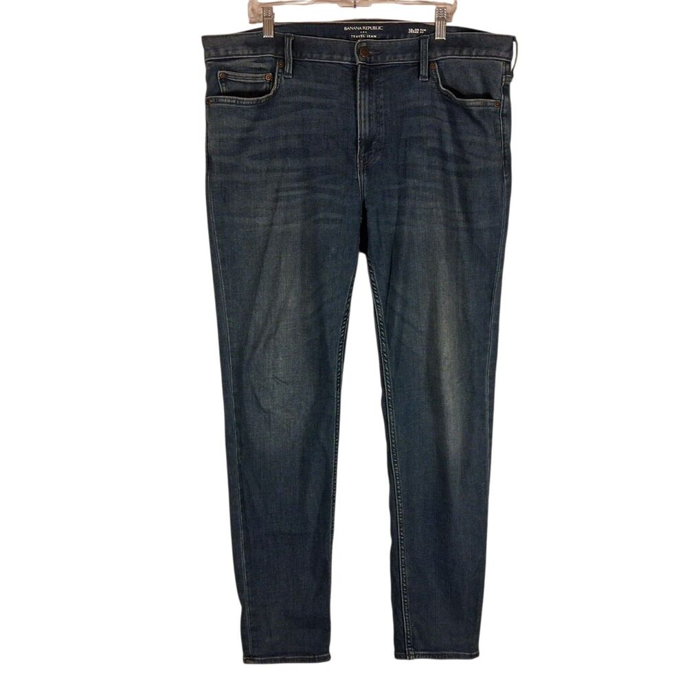 Banana Republic travel jeans mens 38x32 blue slim fit stretch stretch straight